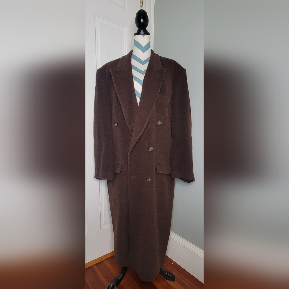 Kasper Brown Long Double Breasted Coat